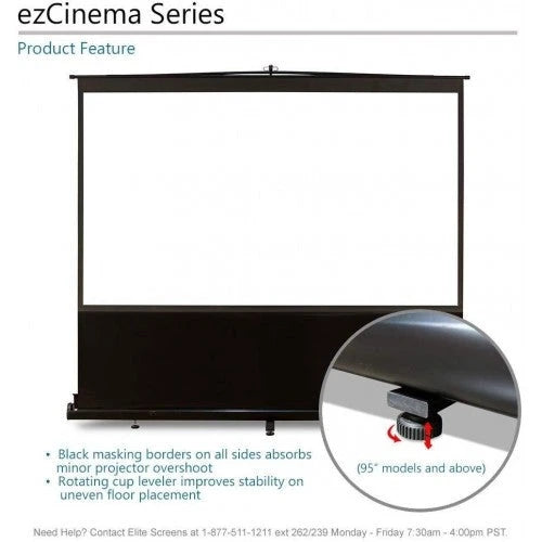 Elite Screens ezCinema Series, 60-INCH 4:3, Manual Pull Up Projector Screen, Movie Home Theater 8K / 4K Ultra HD 3D Ready, 2-YEAR WARRANTY, F60NWV