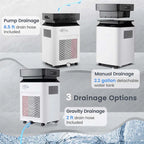 70-Pint Dehumidifier for Basement Home, 4,500 Sq.Ft Dehumidifier with Drain Hose, Pump, 2.2 Gal Water Tank, 24H Timer