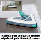 Zippi Sweeper Max- Powerful and Lightweight Sweeper  Perfect for Carpet Hardwood and Tile  Triangular Design Allows for Sweeping in Corners  1000 mAh Rechargeable Battery