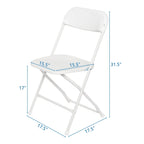 UBesGoo 10 Packs Plastic Folding Chairs Wedding Banquet Seat Party Event Chair for Adults