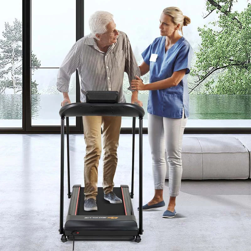 Walking Treadmill for Seniors - 2.5 HP Motor, Long Handrail, 300 lbs Capacity & Pulse Sensors
