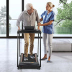 Walking Treadmill for Seniors - 2.5 HP Motor, Long Handrail, 300 lbs Capacity & Pulse Sensors