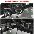 Licensed Toyota Hilux 2-Seater Kids Ride on Car 4WD 2x12V Battery Powered Riding Toy Truck with Remote