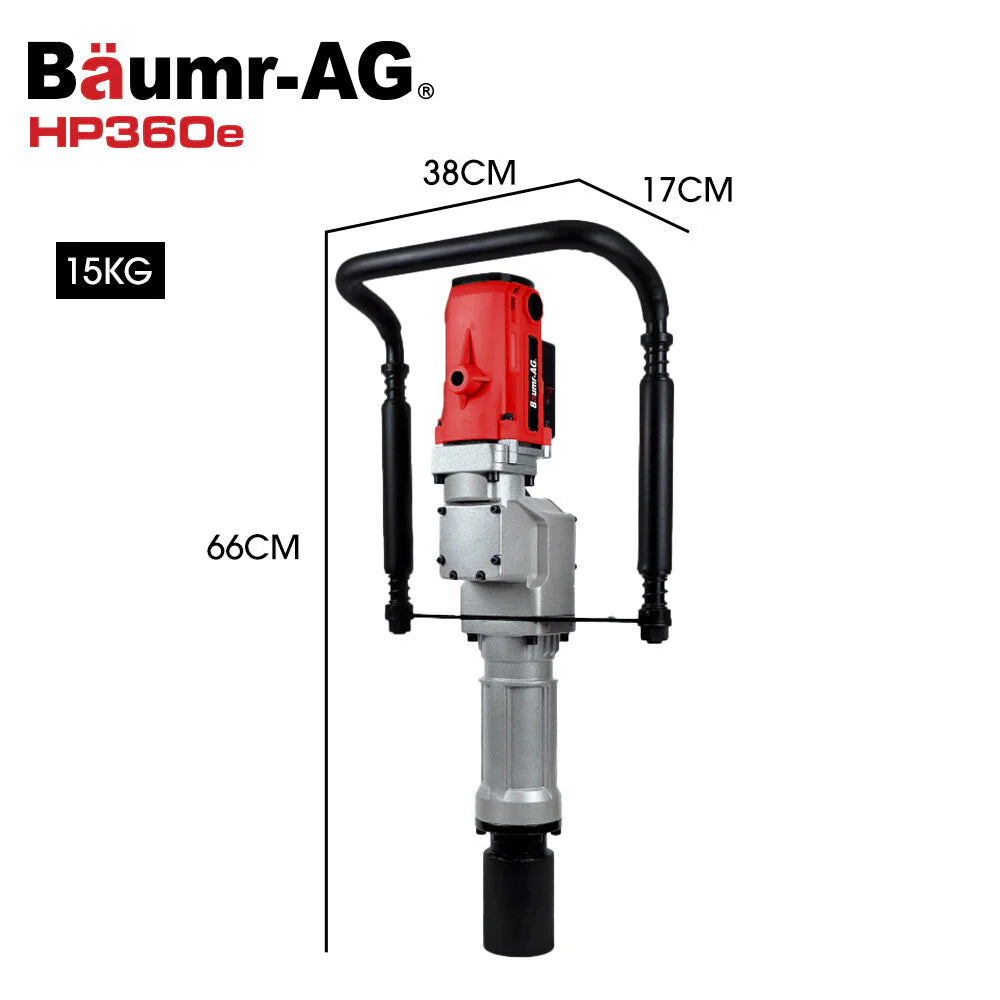 BAUMR-AG HP360e 2200W Electric Post Driver, with 2 Piling Socket Sleeves