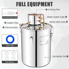 5/10 Gal 2 Pots Alcohol Still Home Brewing Kit, 40L Stainless Steel Water Alcohol Distiller, Wine Making Kit for Whiskey Brandy Beer