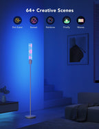 Govee RGBIC Cylinder Floor Lamp, LED Corner Floor Lamp with Wi-Fi App Control, Smart Lamp with 64+ Scenes, DIY Mode, Music Sync, 1500 Lumens Modern Lamp for Bedroom, Living Room