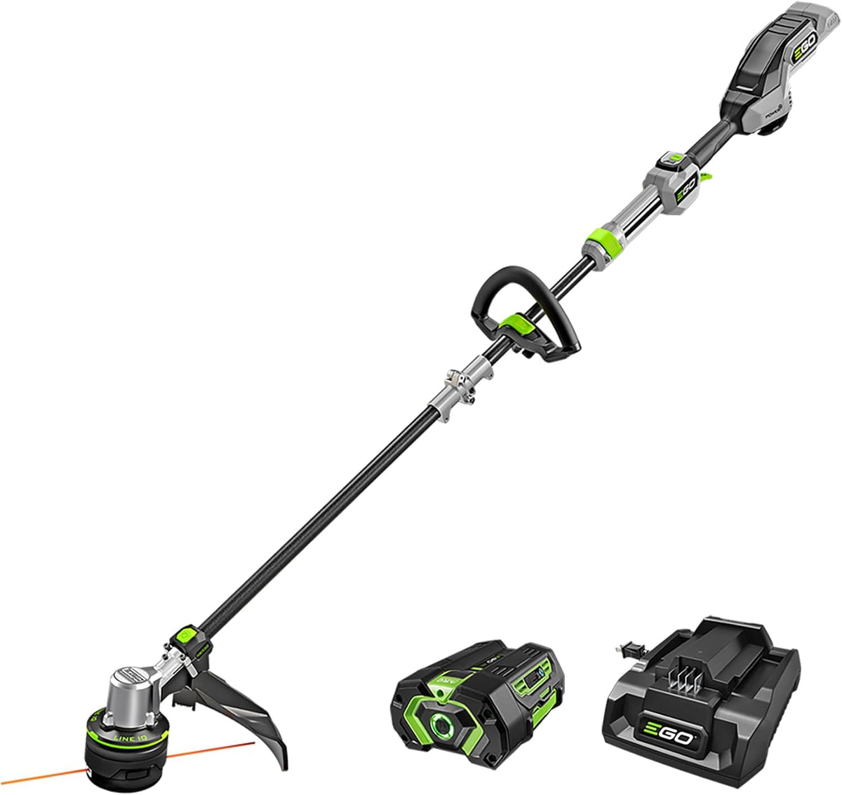 EGO POWER+ String Trimmer  Battery Powered  16" Trimmer for Weeds and Grass with POWERLOAD  LINE IQ  Telescopic Carbon Fiber Shaft  Includes 56V 4.0Ah Battery and Charger - ST1623T