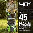 Greenworks 40V 16" Cordless Electric Lawn Mower, 4.0Ah Battery and Charger Included