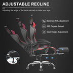 GTPLAYER Gaming Chair, Computer Chair with Footrest and Lumbar Support, Height Adjustable Game Chair with 360  -Swivel Seat and Headrest and for Office or Gaming (White)