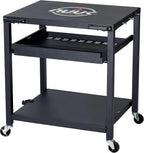 NUUK Outdoor Pizza Oven Table, Heavy Duty Rolling Prep Station with Three Shelves, 24′′x30′′, Stainless or Solid Steel
