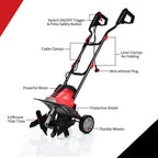 Corded Electric Tiller and Cultivator 9-Inch Tilling Depth