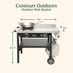 Cuisinart Outdoor Wok Station with 50,000 BTU Burner & 14��� Carbon Steel Wok �C Perfect for Stir Frying & More