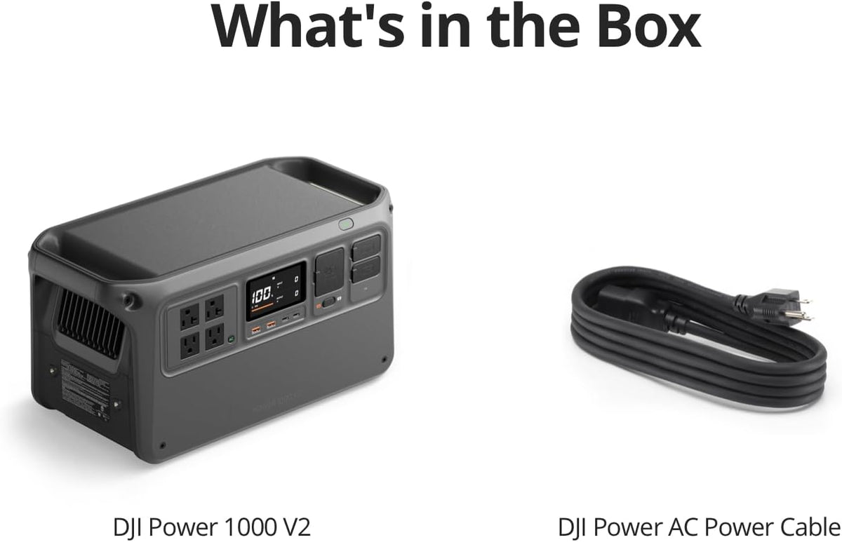 DJI Power 1000 V2 Portable Power Station  1024Wh LFP Battery  Compact Size  2600W Stable Output  0-80% Recharge in 37 Mins  Electric Generator for Home  Camping  RVs  Off-Grid