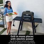 Ninja | Grill & Smoker | Outdoor Woodfire Pro XL | 4 in 1 Grill  BBQ Smoker  Air Fryer & Bake | Portable | Includes Built in Thermometer & 2 Woodfire Pellet Packs | Dark Grey | OG850