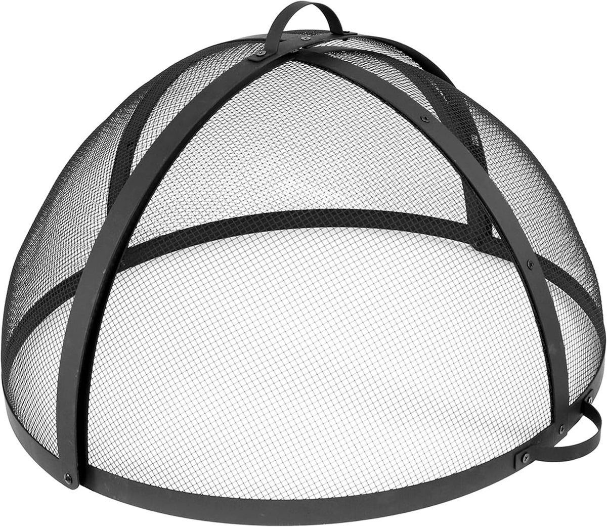 Sunnydaze Round Fire Pit Spark Screen Cover - Easy-Opening Outdoor Fire Pit Screen - Heavy?Duty Steel Metal Mesh - 36" Diameter