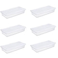 41 Quart Lightweight Under Bed Storage Box Container, 6 Pack