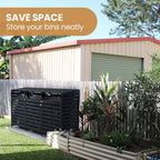 PLANTCRAFT Triple Wood Wheelie Bins Storage Shed, 3 Door Garbage Rubbish Bin Enclosure