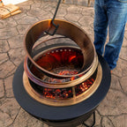 TIKI Reunion Fire Pit Heat Deflector & Screen with Poker �C Outdoor Fire Pit Accessories for More Warmth & Safety �C Spark Protector & Ember Guard for Even Heat Distribution �C Durable Metal Design