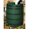 50 Gallon  Darkened Rib Rain Barrel, Green