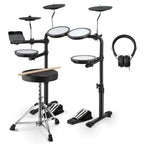Donner DED-70 Kids Electric Drum Set, 68+ Sounds, Quiet Mesh Pads, Portable, Includes Sticks & Headphones