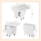 Foldable Dining Table with Storage Shelves