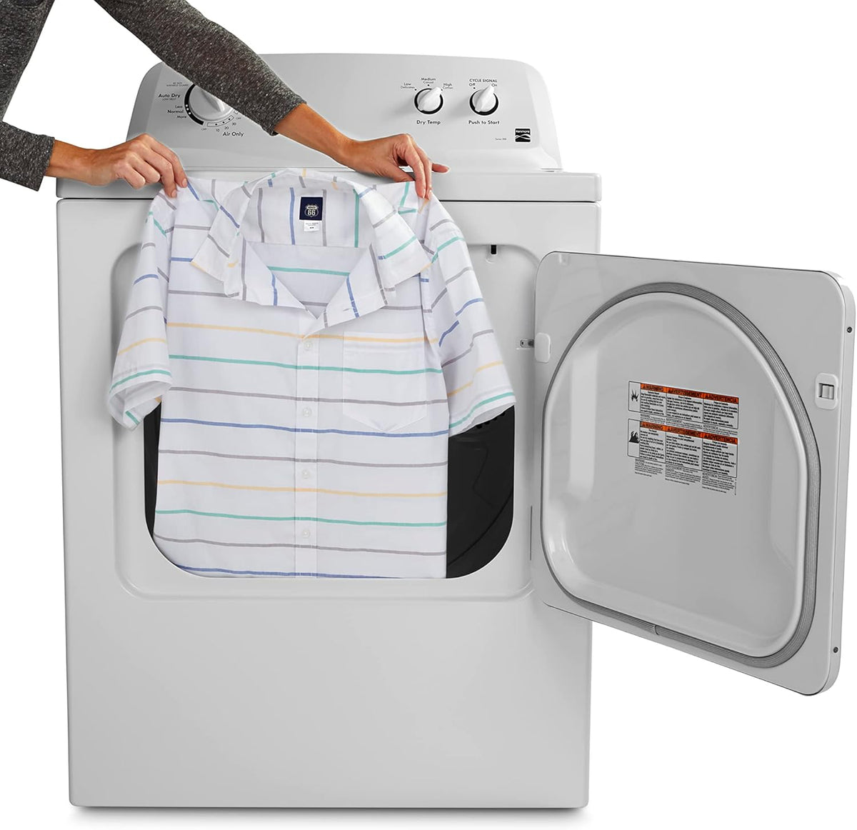 Kenmore 29" Front Load Electric Dryer with Wrinkle Guard and 7.0 Cubic Ft. Total Capacity, White