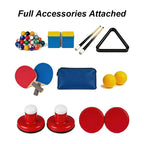 4 In 1 Multi-functional Game Table with Full Accessories for Home, MDF, 7Ft