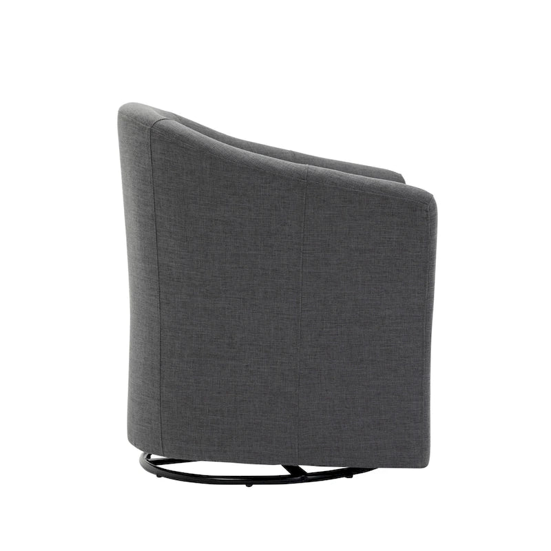 Set of 2 Modern Upholstered Swivel Barrel Chair Living Room Accent Chair