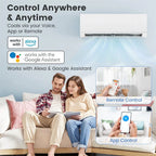 Energy Star Certified 12000 BTU 24 SEER2 Mini Split Air Conditioner with Heat Pump, WiFi Enabled Ductless Inverter AC Unit Cools 750 Sq.Ft