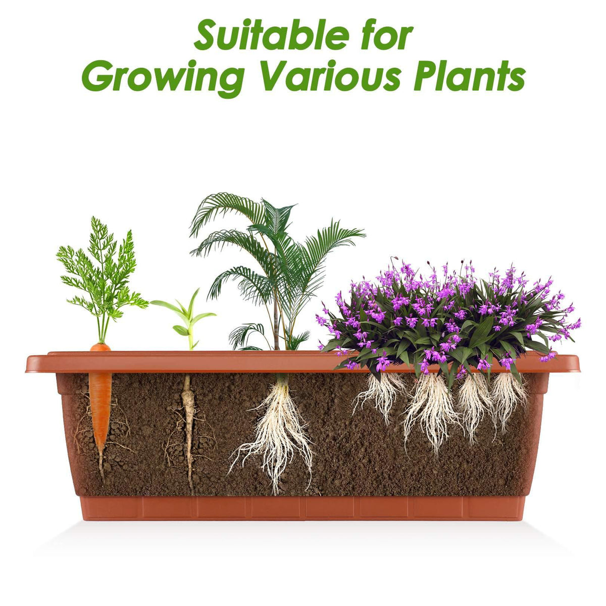 4Ft Planter Box 5-Tiers Vertical Raised Garden Bed with Drain for Patio Vegetables, Flowers Herb, 26  x 22.75  x 44.75