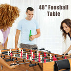 48" 3-in-1 Combo Game Table with Soccer, Billiard, Slide Hockey, Wood Multi Game Table Foosball Table for Game Room