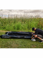 2 Person Inflatable Kayak Fishing PVC Boat – 130” x 43” x 11.8” with Aluminum Alloy Seat, Paddle, Inflatable Mat, Repair Kit, Fin