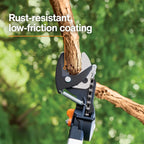 2-in-1 Extendable Tree Pruner and Pole Saw (Extends 7.9 - 12 feet) with Rotating Head, Pruning Stik Model with15-Inch Double-Grind Saw Blade, and Double Locking System