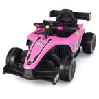 Kids Ride on Formula Racing Car, 12V Battery Powered Electric Racing Truck with Shock Absorbing Wheels