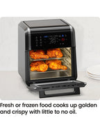 CHEFMAN Multifunctional Digital Air Fryer+ Rotisserie, Dehydrator, Convection Oven, 17 Touch Screen Presets Fry, Roast, Dehydrate, Bake, XL 10L Family Size, Auto Shutoff, Large Easy-View Window, Black