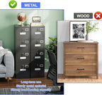 SUXXAN 4 Drawer File Cabinet with Lock and Name Card Slots, Heavy Duty Metal Vertical Filing Cabinet for Home Office for Letter/Legal/A4 Size, 17.72" D x 14.96" W x 55.2" H, Black