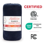 Sunbeam Throw Poseidon Fleece, 4 Heat Settings, 4-Hour Auto Shut-Off, Electric Heated Blanket, 50” x 60”