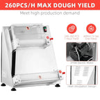 Garvee Commercial Pizza Dough Roller Sheeter, Max 16", Automatic 370W Electric Pizza Dough Roller, Stainless Steel, Suitable for Noodle, Pizza Bread and Pasta Maker Equipment