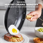 Reserve Hard Anodized Healthy Ceramic Nonstick 10 Piece Cookware Pots and Pans Set, Gold Handle, PFAS-Free, Dishwasher Safe, Oven Safe, Black