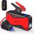 Peak 1600A 18000mAh Car Battery Jump Starter, up to 7.2 Gas, 5.5L Diesel Engines, Portable Battery Booster with Smart Charging Port, LCD Display, Intelligent Jumper Clamps, DJS90, Red Black