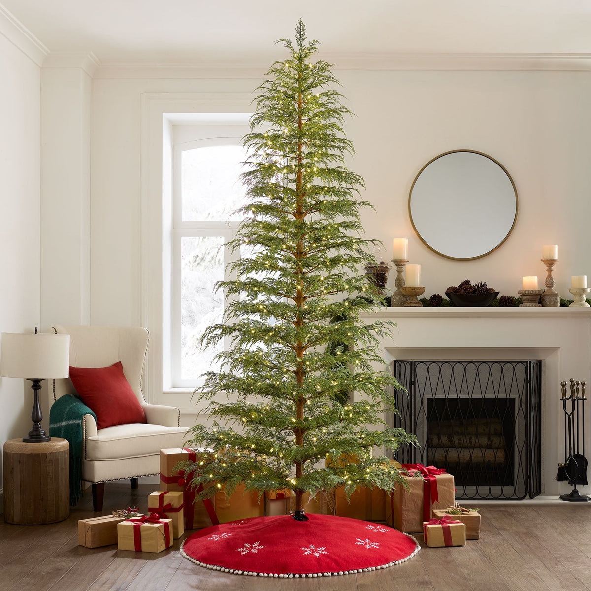 My Texas House 7.5 ft Pre-Lit Cypress Artificial Christmas Tree with 500 Twinkle LED Lights and Stand