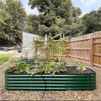 Garden Raised Garden Bed Kit, 11" Tall 10 in 1 Modular Raised Garden Beds Kit, Metal Planter Box for Vegetables, Flowers, Herbs, Morden Gray