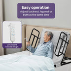 Equipmed Electric Adjustable Bed, Backrest and Leg Adjustment German-Engineered Power Lifting with Remote Control, Grey
