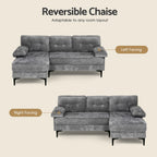 Sofa 3 Seaters Sofa L Shape Grey