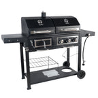 Dual Fuel Gas & Charcoal Combo Grill, Black with Stainless