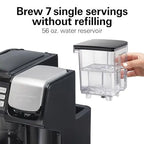 Hamilton Beach FlexBrew Trio 2-Way Coffee Maker, Compatible with K-Cup Pods or Grounds, Combo, Single Serve & Full 12c Pot, Black - Fast Brewing (49902)