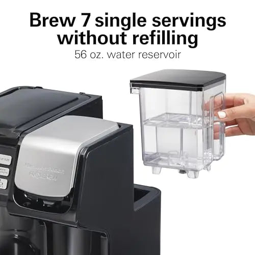 Hamilton Beach FlexBrew Trio 2-Way Coffee Maker, Compatible with K-Cup Pods or Grounds, Combo, Single Serve & Full 12c Pot, Black - Fast Brewing (49902)