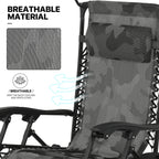 MoNiBloom Zero Gravity Chairs Set of 2, Folding Outdoor Patio Beach Recliner with Canopy Shade & Headrest, Black