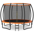8/10/12FT ASTM Approved Outdoor Large Recreational Trampoline with Ladder & Enclosure Net Safety Pad