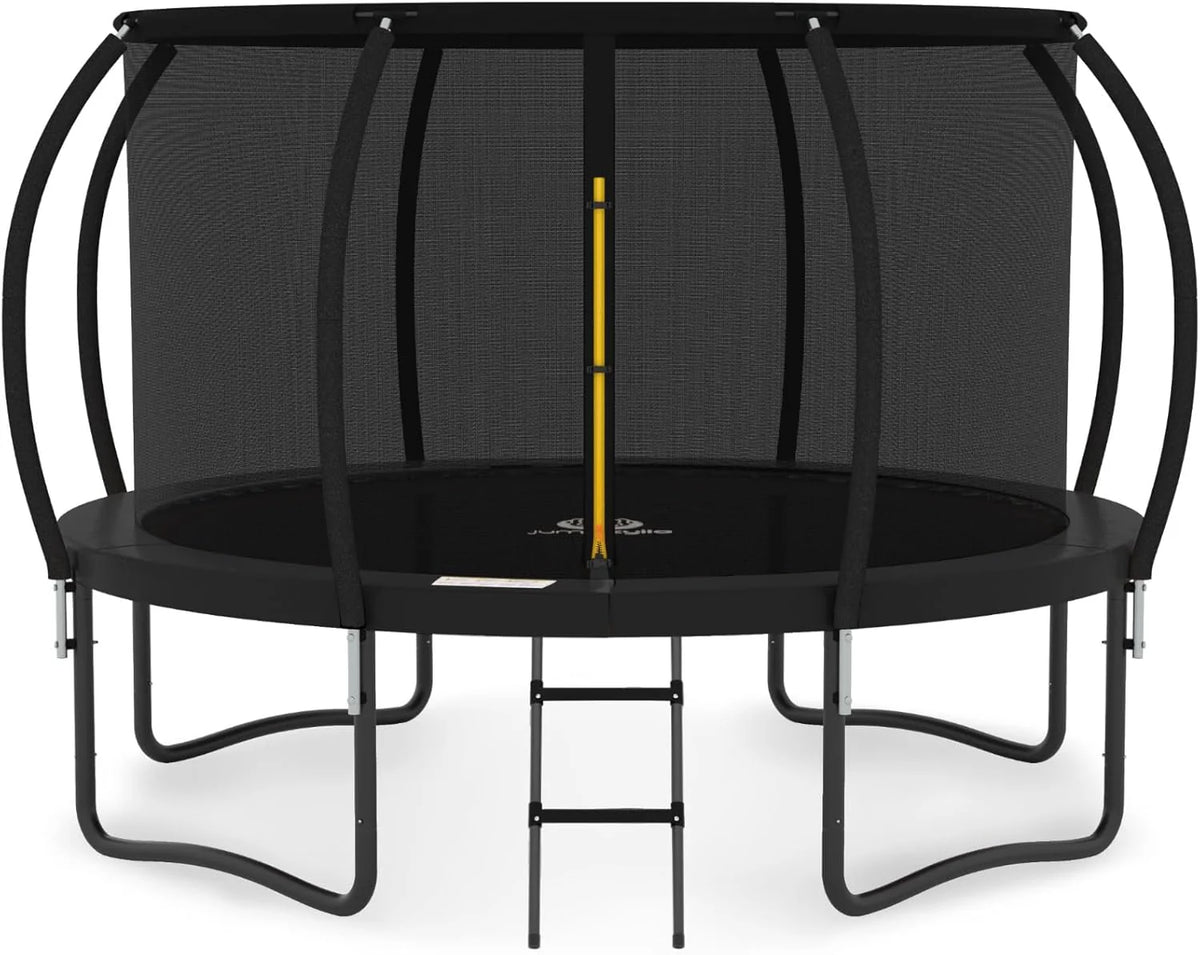 JUMPZYLLA Trampoline 8FT 10FT 12FT 14FT 15FT 16FT Trampoline with Enclosure - Recreational Trampolines with Ladder and AntiRust Coating, ASTM Approval Outdoor Trampoline for Kids